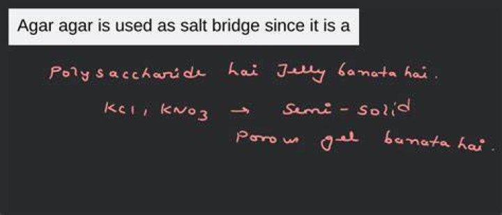 Can agar-agar be used as a salt bridge?