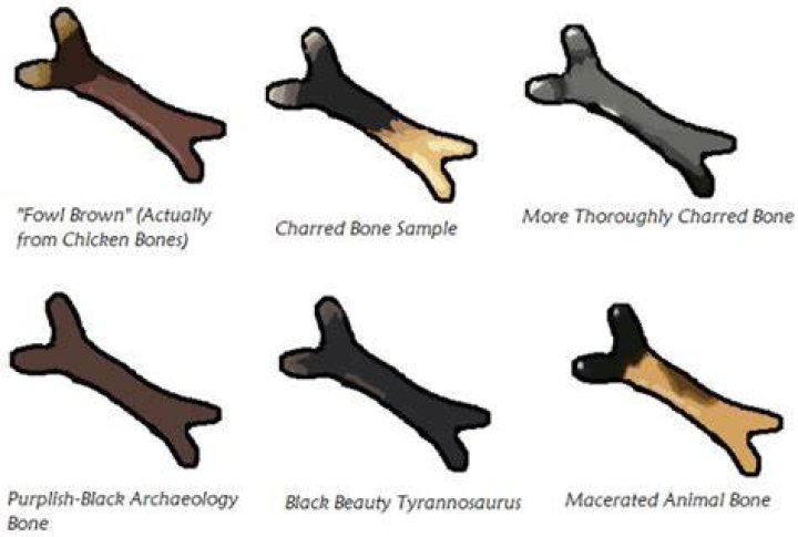 Can bones turn black?