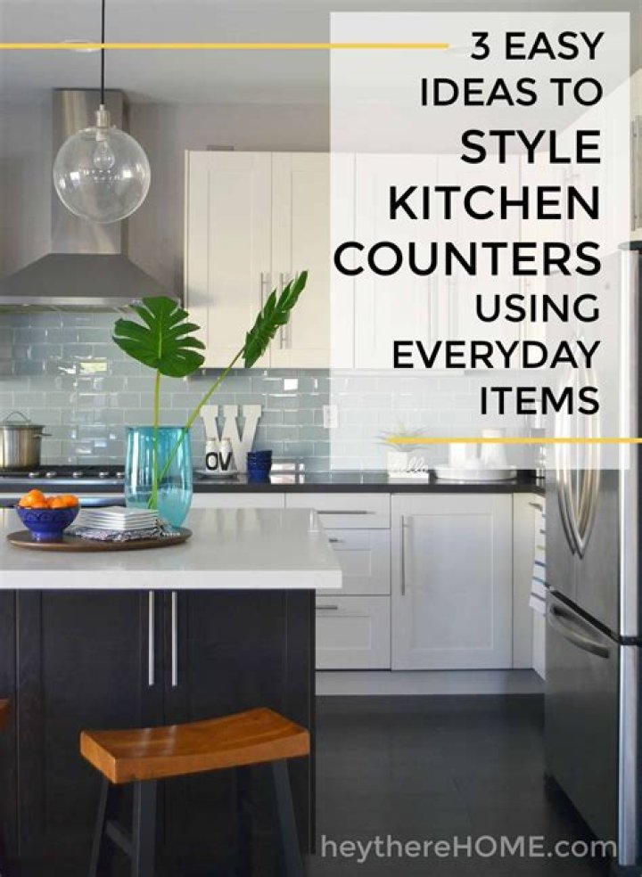 How can I decorate my kitchen countertop without clutter?