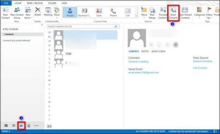 How do I share a contact list in Outlook Web Access?