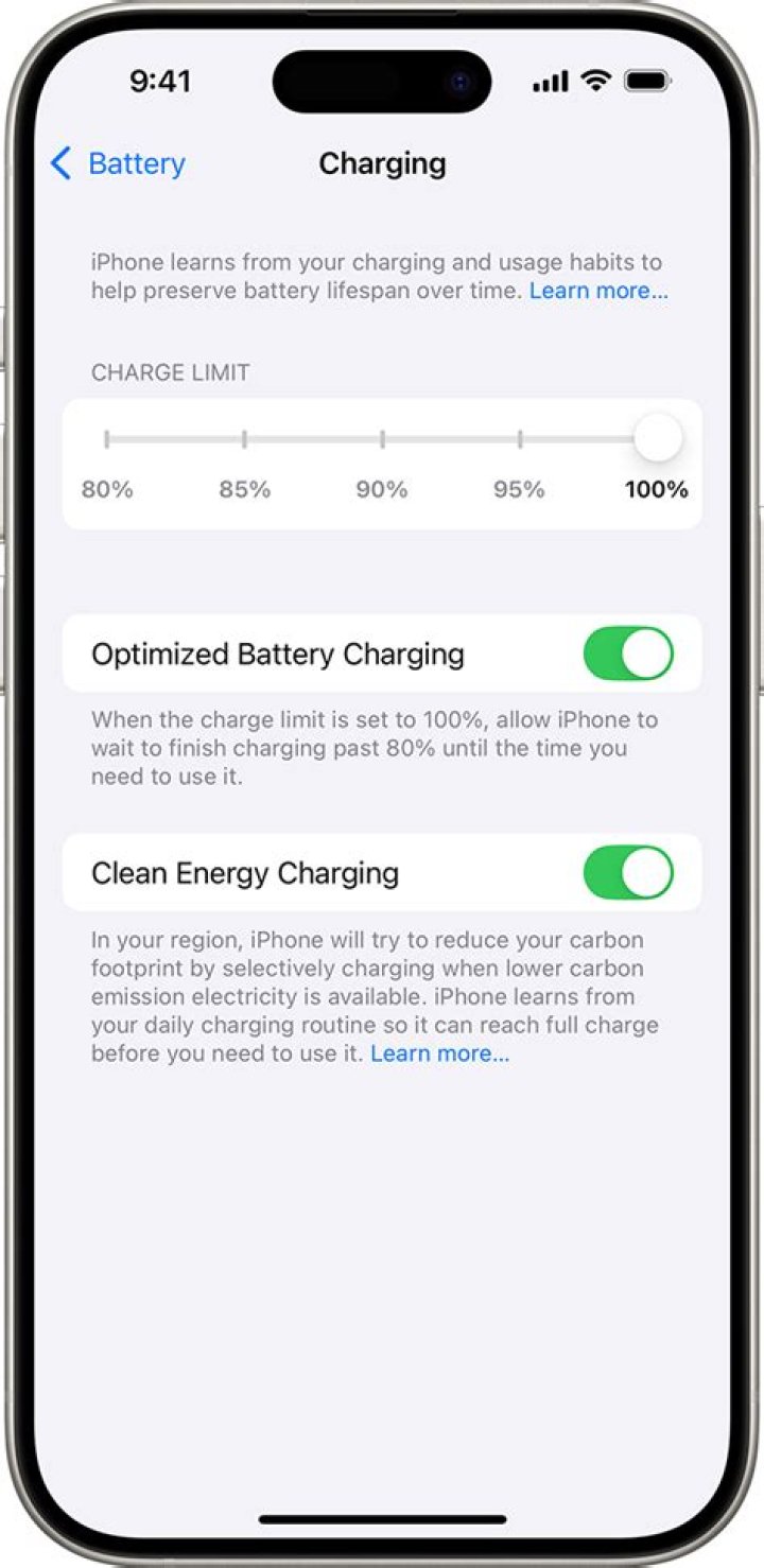 How do I stop my iPhone from charging at 80?