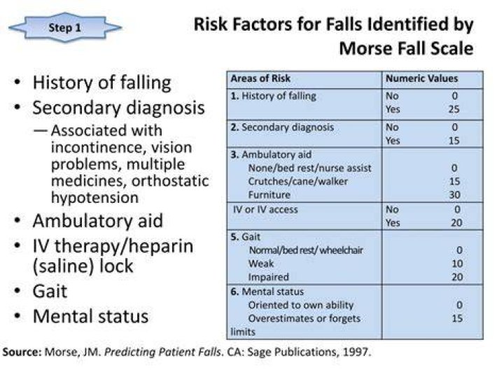 How is fall risk score calculated?