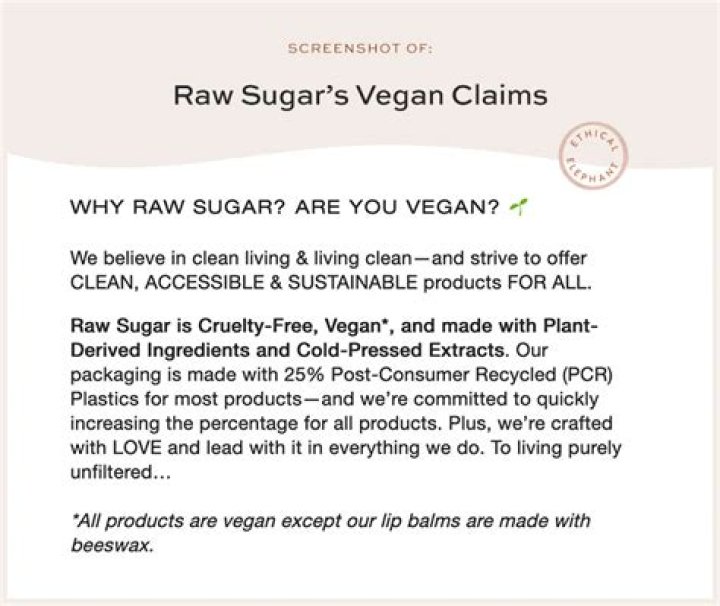 Is raw sugar cruelty-free?