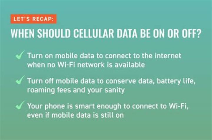 Should cellular data be on or off?