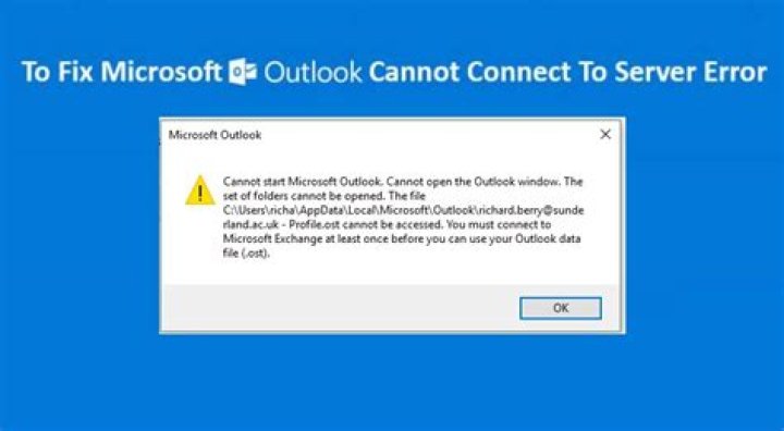 What does it mean when Outlook Cannot connect to server?