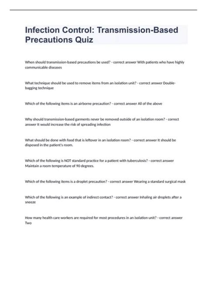 When should transmission-based precautions be used quizlet?