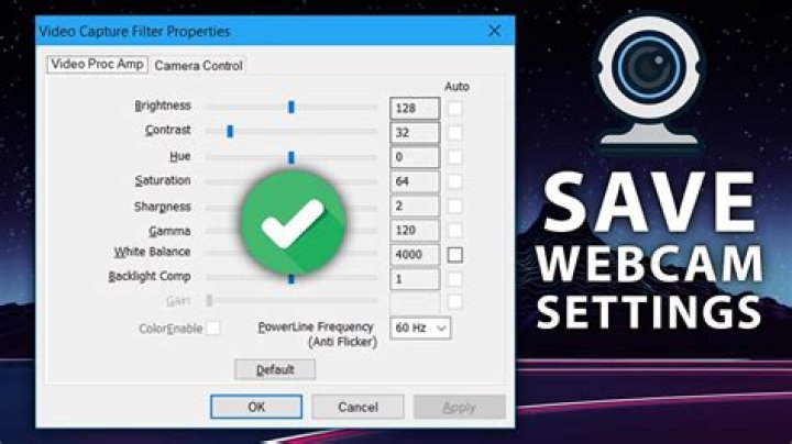 Where can I find my webcam settings?